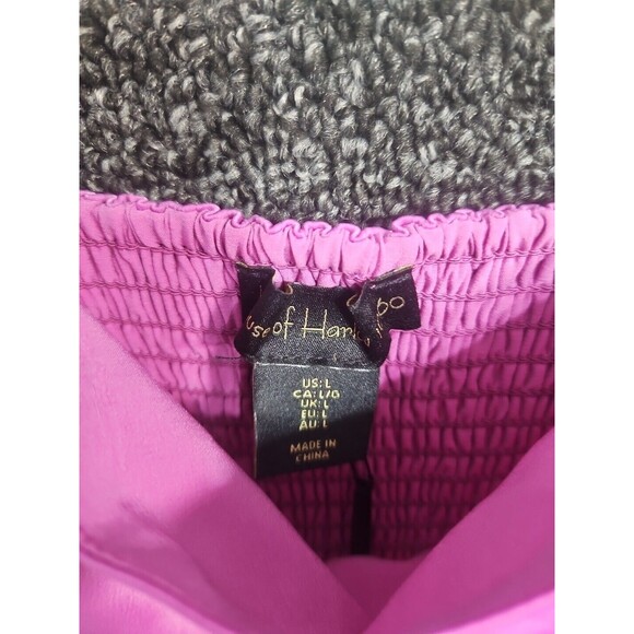 House of Harlow Pink Large Satin Crop Tube Top Women's Shirt Blouse NWT - Picture 3 of 7